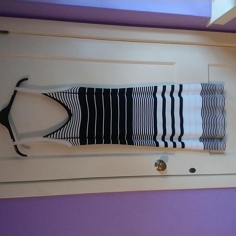 The Limited Striped Strap Dress L NWT